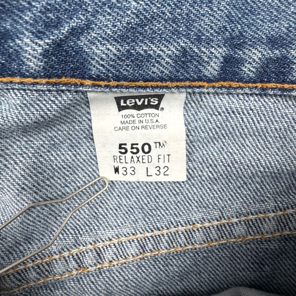 Vintage Levi's 550 Relaxed Fit W33 L32 Cotton Denim 90s Made in USA Blue Jeans - Picture 6 of 12